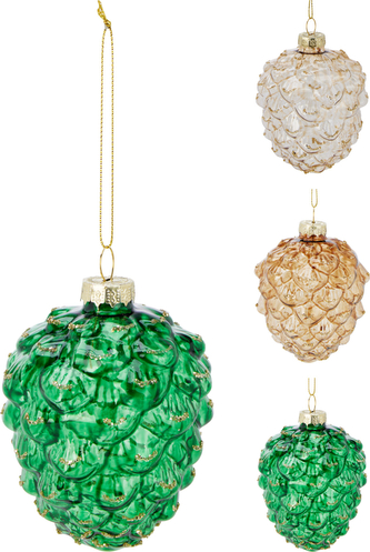 Bombka szyszka  7X9CM 3ASS