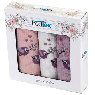 Dárková sada vaflových utěrek 3 ks Ptáčci