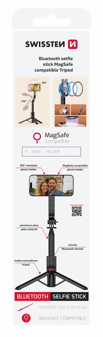 SWISSTEN BLUETOOTH SELFIE STICK TRIPOD (kompatibilní s MagSafe)