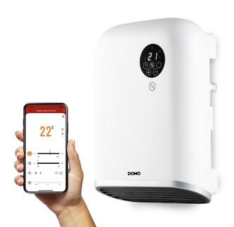 Elektrické topení do koupelny s WIFI - DOMO DO7357F, Příkon: 2 100 W, Krytí: IP24, Wi-Fi, dálkový ovladač, ECO funkce Elektrické topení do koupelny s WIFI - DOMO DO7357F, Příkon: 2 100 W, Krytí: IP24, Wi-Fi, dálkový ovladač, ECO funkce