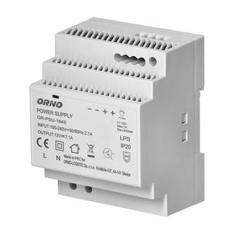 ORNO OR-PSU-1645 Zdroj spínaný 12V DC 7A, 84W na DIN lištu