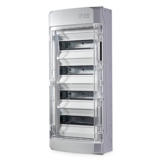 Rozvaděč NEPTUN 48 48mod. na omítku, průhl. dveře, 715x310x150mm Rozvaděč NEPTUN 48 48mod. na omítku, průhl. dveře, 715x310x150mm