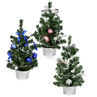 Stromečky zdobené 3 barvy 25 cm, 3 ks