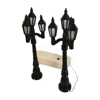 Sada 2ks LED pouličních černých lampiček 14 cm