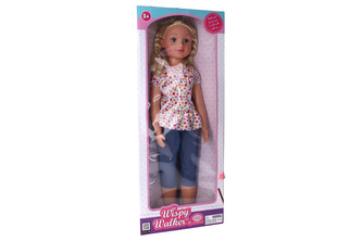 Chodící panenka květované šaty 70 cm Chodící panenka květované šaty 70 cm