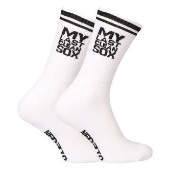 Ponožky Nedeto sportovní vysoké My Last Clean Sox bílé (1NOBT2) XL