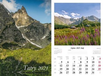 Kalendarz 2021 Tatry 13 planszowy RADWAN