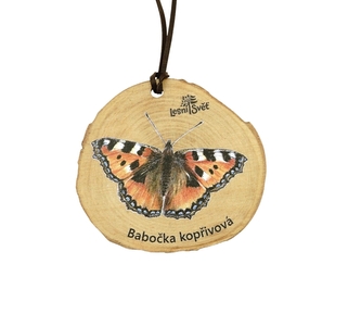 Lesní svět Dřevěná medaile letokruh - Babočka kopřivová