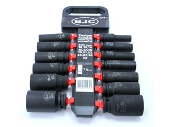 Hlavice nástrčná rázová, sada 13 ks, 1/2“, 10-32 mm, 78 mm BJC