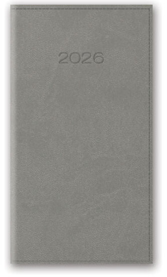 Kalendarz kieszonkowy A6 2026 szary Kalendarz kieszonkowy A6 2026 szary