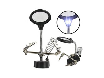 Stojan s lupou a led světlem, třetí ruka MAR-POL