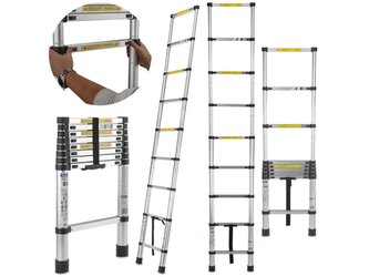 Teleskopický žebřík 2,6m, 150kg, hliníkový GEKO