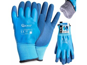 Voděodolné, zimní pracovní rukavice, bavlna - latex, velikost 11 - GEKO