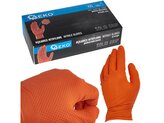 Nitrilové rukavice Solid Grip 3D, pevné, odolné chemikáliím, 50 ks, oranžové, velikost XXL - GEKO