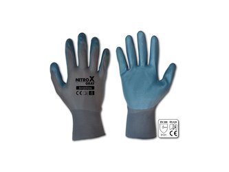 Ochranné rukavice, nitrilové, 10" NITROX GREY
