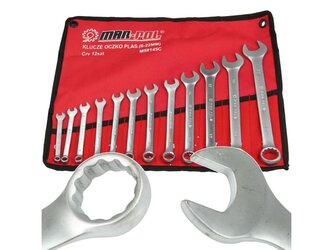 Klíče očkoploché, sada 12ks, 6-22mm ve skládacím obalu MAR-POL