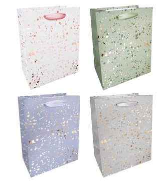 Torba prezentowa 26x32 pastelowo-złota kropki