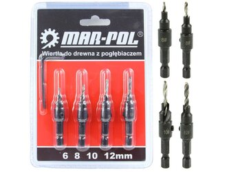 Vrták třístupňový na konfirmáty, sada 4ks MAR-POL