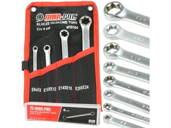 Klíče oboustranné očkové TORX, sada 4ks, 6-24mm MAR-POL