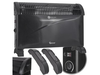 Konvektor s termostatem 2 kW, černý - GEKO