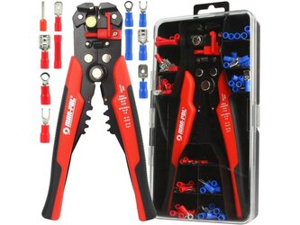 Multifunkční kleště odizolovací, krimpovací 0,5-6mm s konektory a pásky, sada 100ks MAR-POL