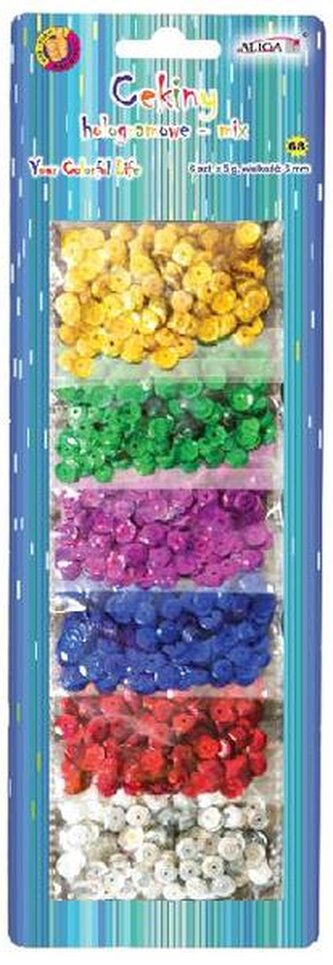 Cekiny holograficzne 6 kol. 3x5g. Aliga