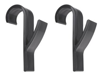 Věšáky na ručníky k zavěšení na radiátor, plastové, sada 2 ks, černé GEKO