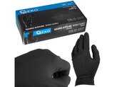 Nitrilové rukavice Solid Grip 3D, pevné, odolné chemikáliím, 50 ks, černé, velikost XXL - GEKO