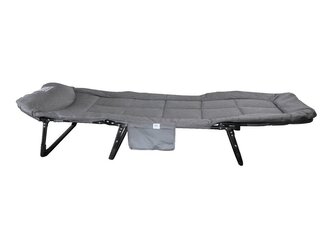 Skládací lehátko/cestovní postel 200×64×30 cm, polohovatelné, šedé - BASS