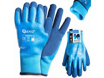 Voděodolné, zateplené pracovní rukavice, jersey - latex, velikost 10 - GEKO