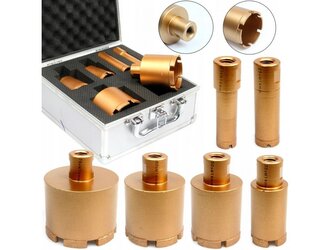 Diamantové vykružovací korunky, sada 6ks, 20-75mm, závit M14 RAPID Diamantové vykružovací korunky, sada 6ks, 20-75mm, závit M14 RAPID