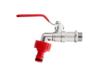 Ventil zahradní, vstup 1/2", výstup 3/4" + konektor pro rychlospojku - GEKO