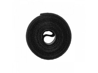 Páska na suchý zip 12 mm × 2 m, multifunkční, černá - BRADAS