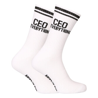 Ponožky Nedeto sportovní vysoké CEO Of Everything bílé (1NOBT5) M