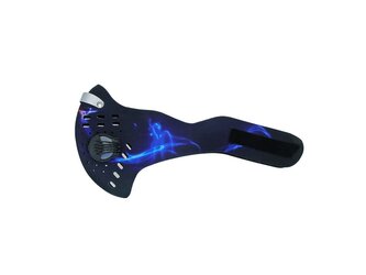 Sportovní, antismogová maska s aktivním uhlíkovým filtrem N99, modrá BASS