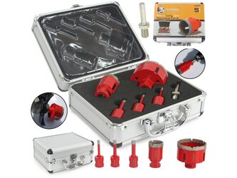 Korunkový vrták diamantový, sada 6ks, 6-68mm MAR-POL