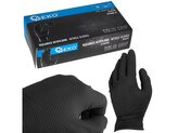 Nitrilové rukavice Solid Grip 3D, pevné, odolné chemikáliím, 50 ks, černé, velikost M - GEKO