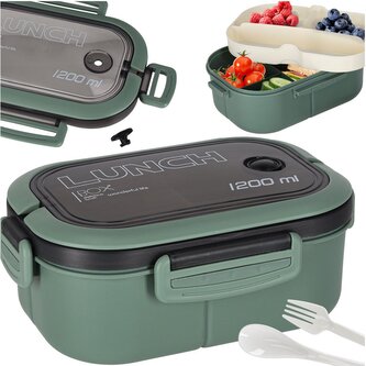 KIK Lunch Box s přepážkami 1200 ml - zelený