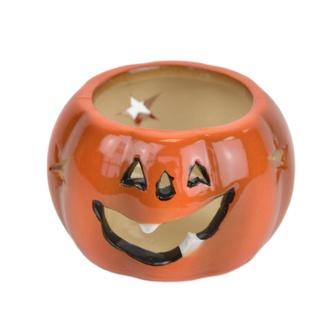 Dýně keramická svícen oanžový 6x9 cm