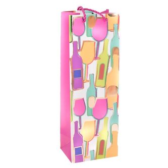 Papírová taška na 1 lahev - sada 12ks, 0/80