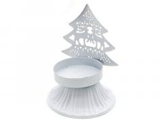 Świecznik na tea light metalowy choinka ażurowa