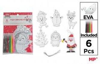 Ozdoby choinkowe do pokolorowania 6szt