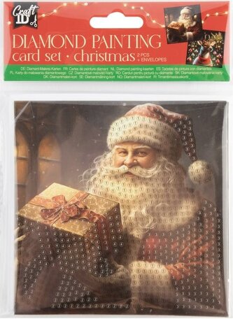 CRAFT ID Diamantové malování Vánoční přání Santa a Vánoční sob 13x13 cm CRAFT ID Diamantové malování Vánoční přání Santa a Vánoční sob 13x13 cm