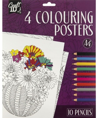 omalováky A4, pastelky Květiny omalováky A4, pastelky Květiny