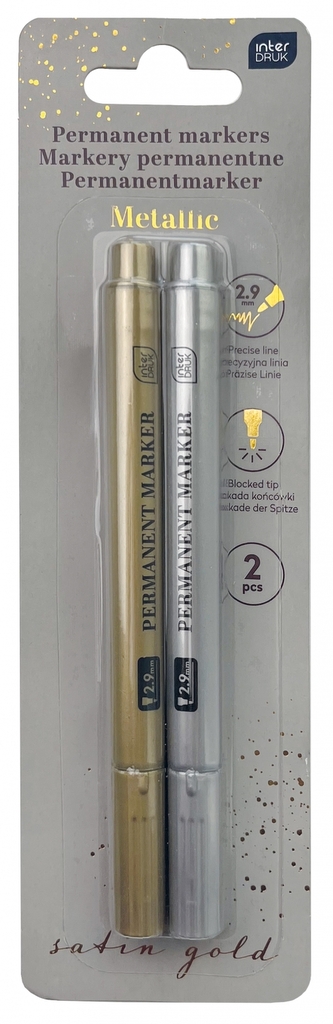 Marker permanentny OKR 2.9 Metal silver/gold 2 szt. Interdruk Marker permanentny OKR 2.9 Metal silver/gold 2 szt. Interdruk