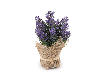 Umělá levandule v jutovém obalu - 1 ks - levandulová