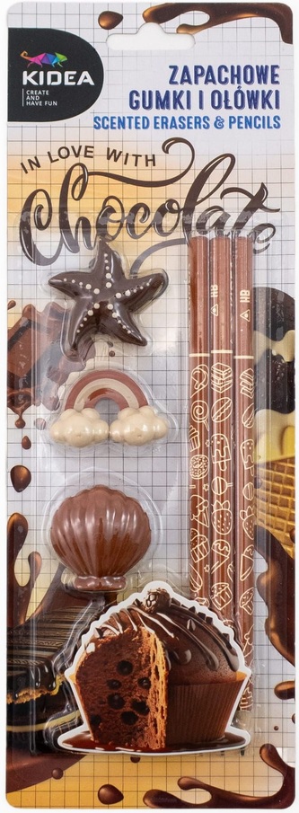 Zapachowe gumki i ołówki A  czekolada Kidea