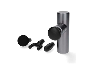 Nedis SmartLife Sportovní Masážní Pistole | Napájení Accu | Vestavěný Lithium-Ion | Dobíjecí | 5 Režimů masáže | Hlava ve tvaru U / Kónická hlava / Kulovitá hlava / Plochá hlava / Taška se stahovací šňůrkou | Tmavě Šedá