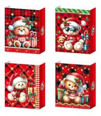 Torebka prezentowa M Boże Narodzenie brokat 3D mix