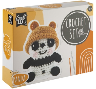 Háčkovaná panda, 9x8 x13 cm